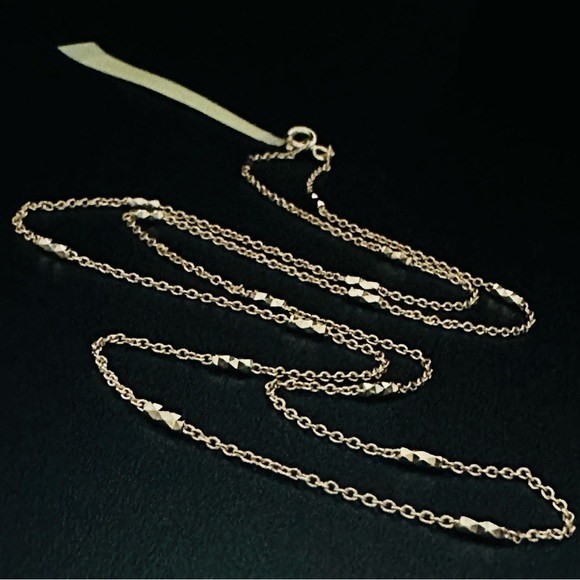 20”2.80 gr.14K Gold Solid Forzentina Cylinder Chain Necklace - Picture 17 of 17